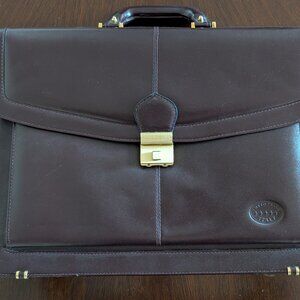 LNWOT Made in Italy Dark Brown Leather Briefcase Tutto Pelle MSRP $900